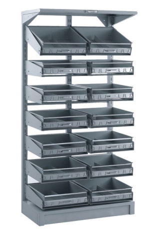 可调双斗成药架