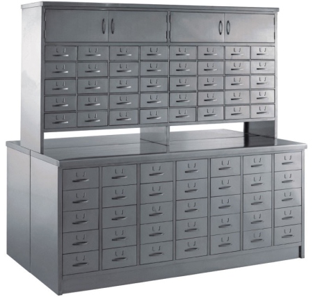 不锈钢双面中药调剂柜